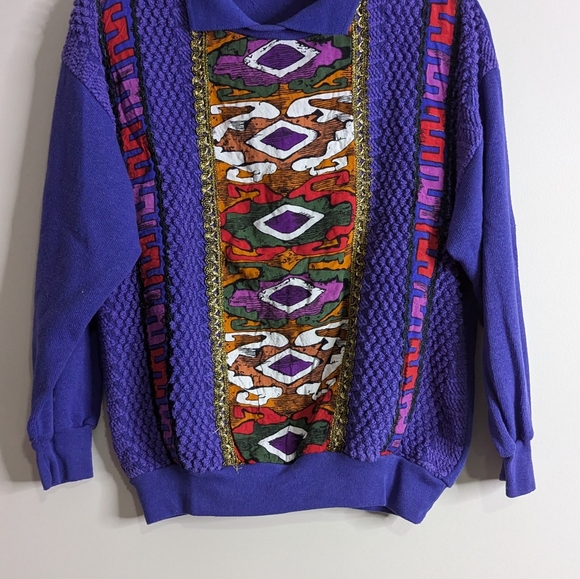 Purple vintage sweater from the '80s. Amazing! Size M - Picture 2 of 7